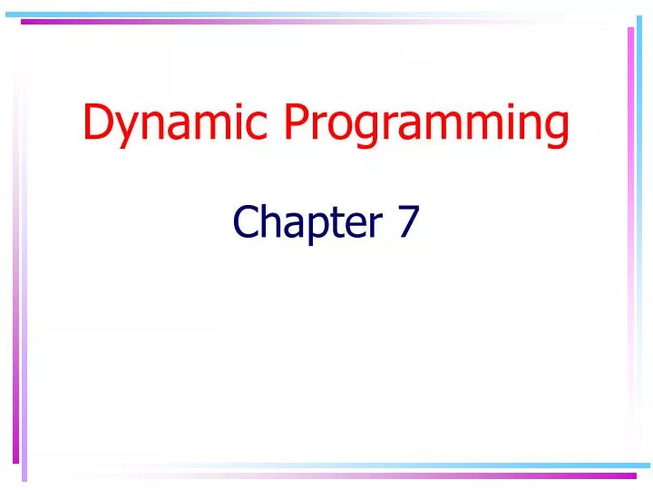 dynamic programming