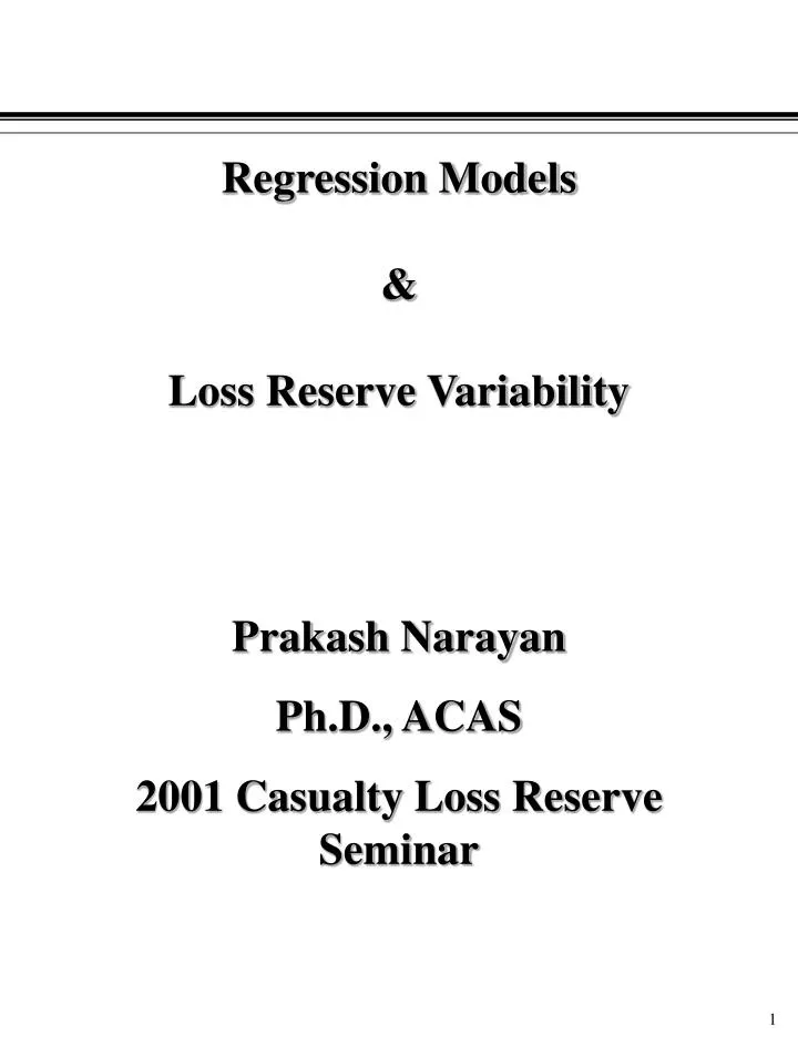 regression models loss reserve variability