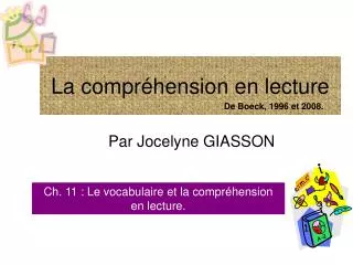 la compr hension en lecture