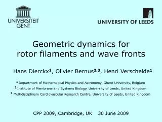 Geometric dynamics for rotor filaments and wave fronts