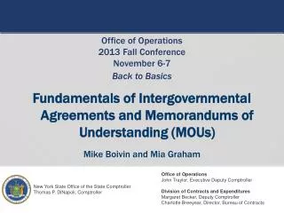 Fundamentals of Intergovernmental Agreements and Memorandums of Understanding (MOUs)
