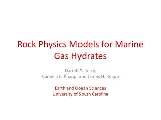 Rock Physics Models for Marine Gas Hydrates