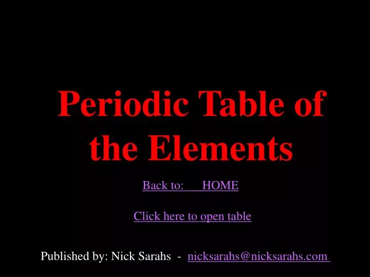 periodic table of the elements