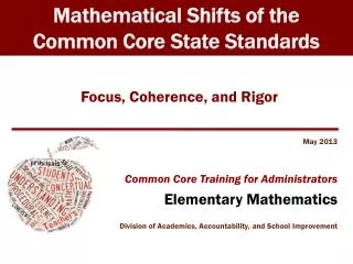Focus, Coherence, and Rigor
