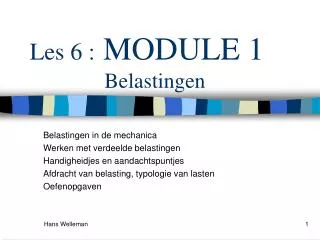 les 6 module 1 belastingen