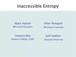 Inaccessible Entropy