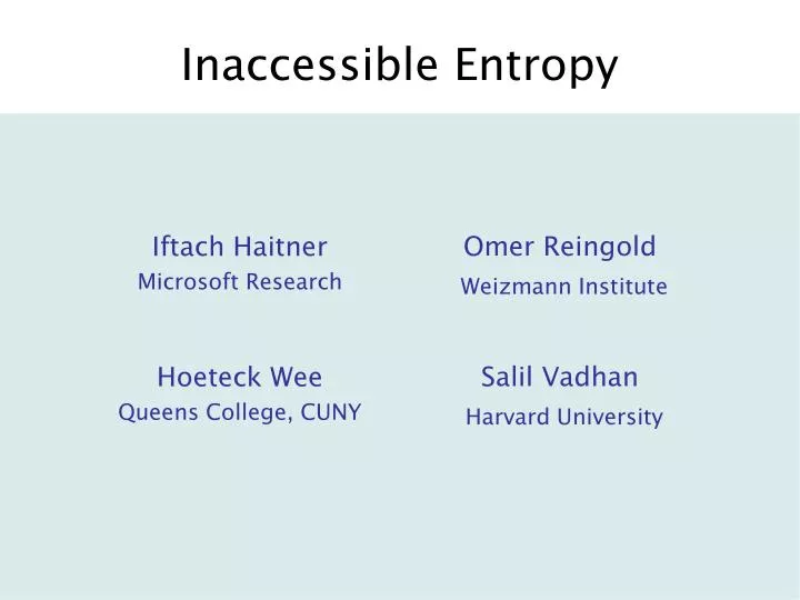 inaccessible entropy