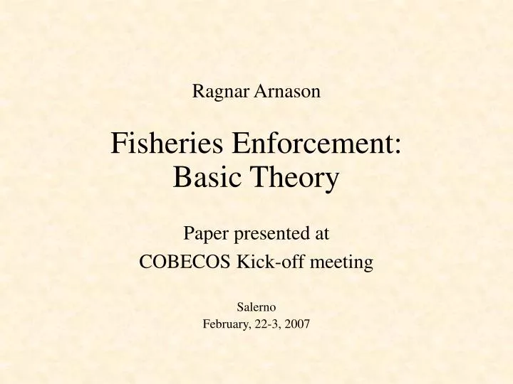 fisheries enforcement basic theory