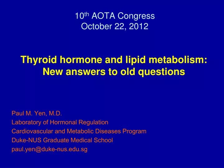 10 th aota congress october 22 2012