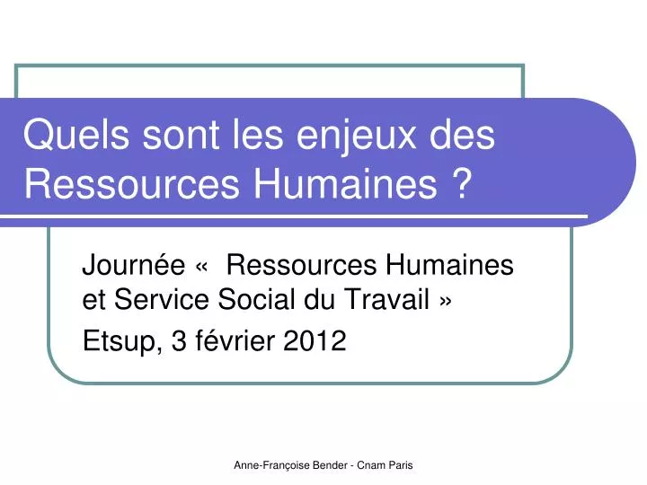 quels sont les enjeux des ressources humaines