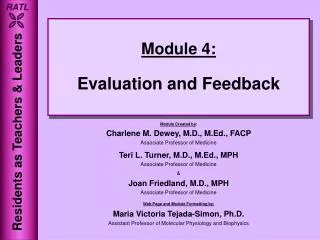 Module 4: Evaluation and Feedback