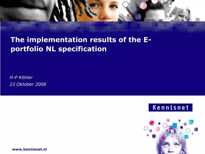 the implementation results of the e portfolio nl specification