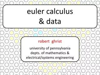 euler calculus &amp; data