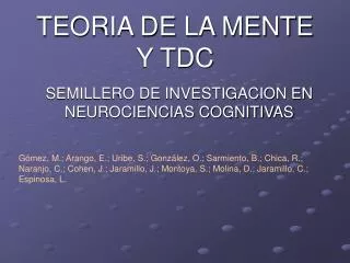teoria de la mente y tdc