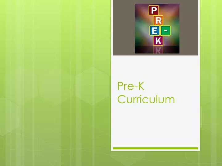 pre k curriculum