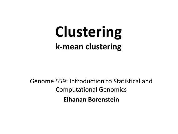 clustering k mean clustering