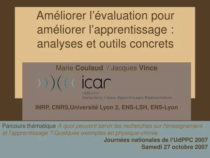 am liorer l valuation pour am liorer l apprentissage analyses et outils concrets