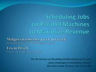 Scheduling Jobs on Parallel Machines to Maximize Revenue