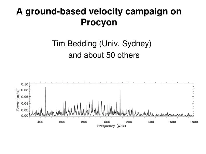 a ground based velocity campaign on procyon