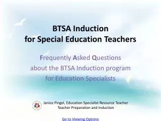 BTSA Induction for Special Education Teachers