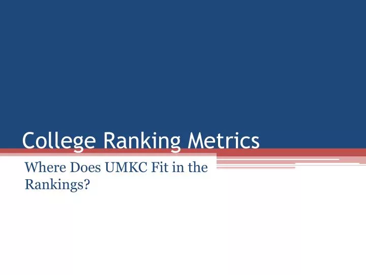 college ranking metrics