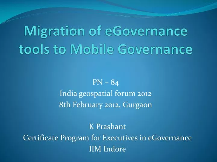 migration of egovernance tools to mobile governance