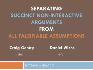 Separating succinct non-interactive arguments from all falsifiable assumptions