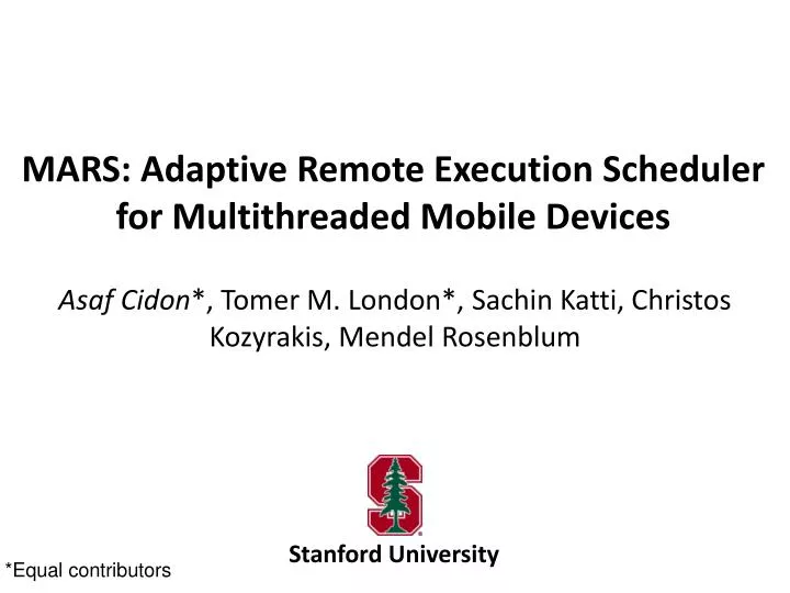 mars adaptive remote execution scheduler for multithreaded mobile devices