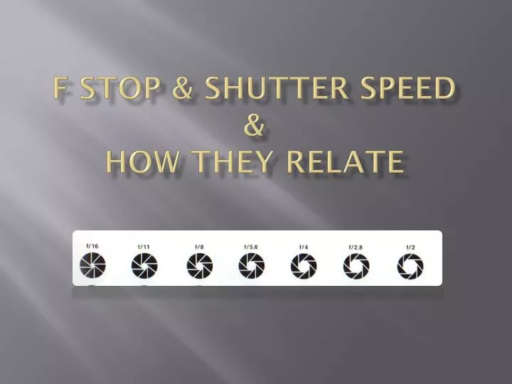 f stop shutter speed how they relate