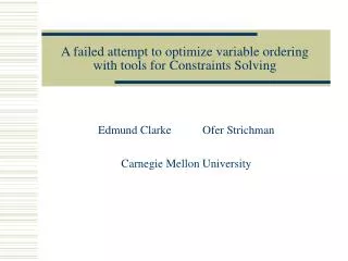 a failed attempt to optimize variable ordering with tools for constraints solving