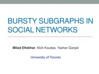 Bursty Subgraphs in Social Networks