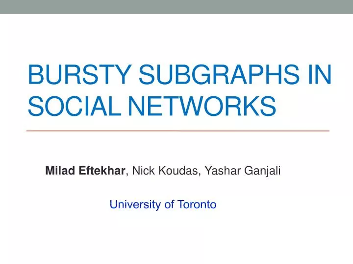 bursty subgraphs in social networks