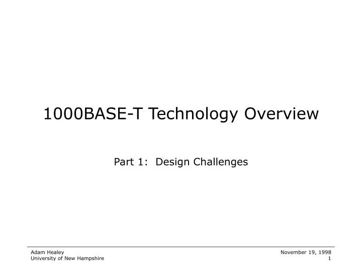 1000base t technology overview