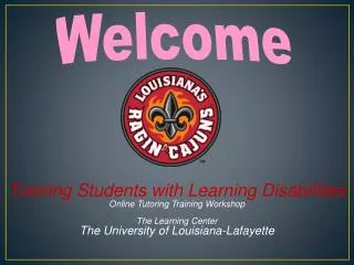 Tutoring Students with Learning Disabilities Online Tutoring Training Workshop