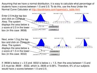 Area Under the Normal Curve Show