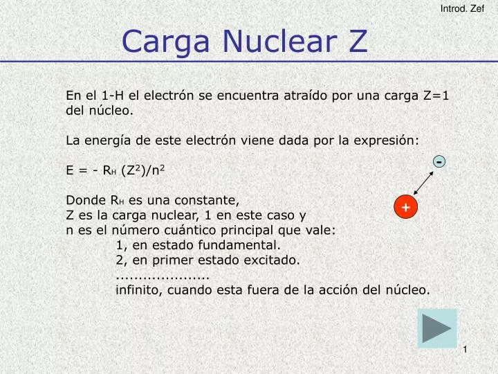 carga nuclear z