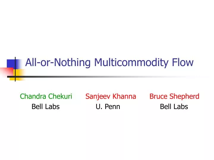 all or nothing multicommodity flow