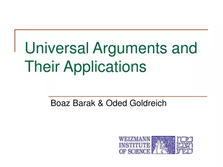 universal arguments and their applications