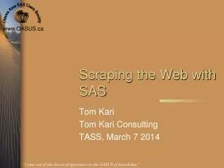 Scraping the Web with SAS