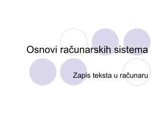osnovi ra unarskih sistema