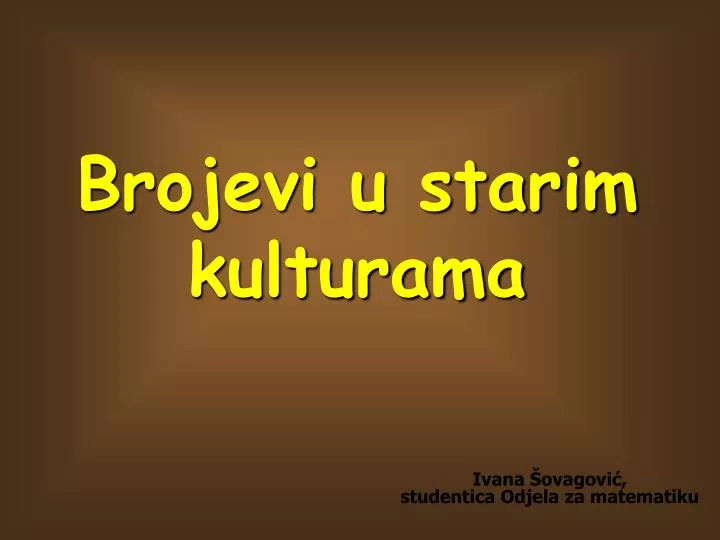 brojevi u starim kulturama