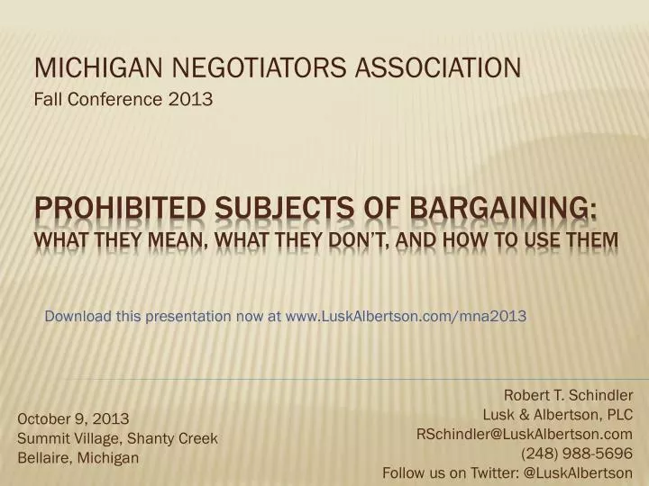 michigan negotiators association fall conference 2013