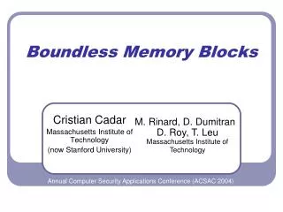Boundless Memory Blocks