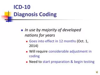 ICD-10 Diagnosis Coding