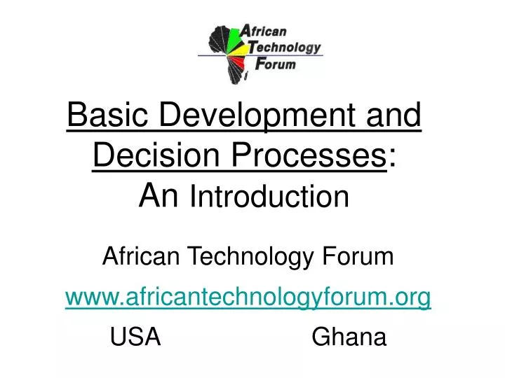 basic development and decision processes an introduction