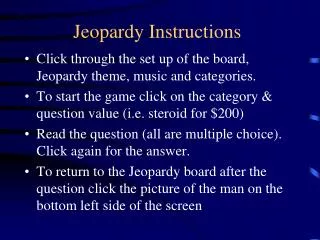 Jeopardy Instructions