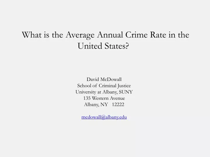 what is the average annual crime rate in the united states