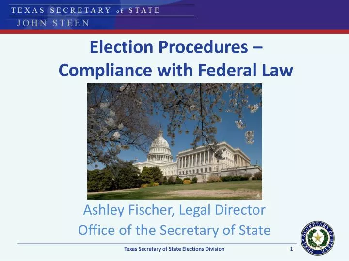election procedures compliance with federal law