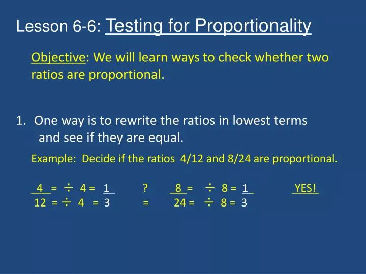 lesson 6 6 testing for proportionality