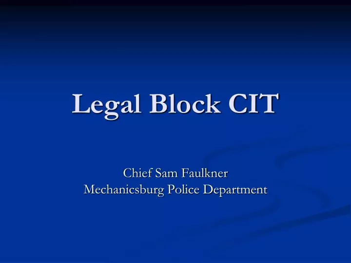legal block cit